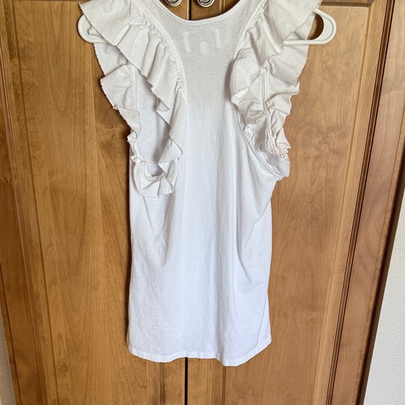 Current/Elliott White Ruffle Tank Top - Picture 6 of 7